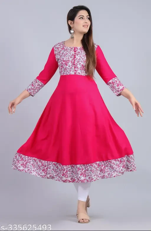 Anarkali High Demand trendy Rayon Gown Kurtis