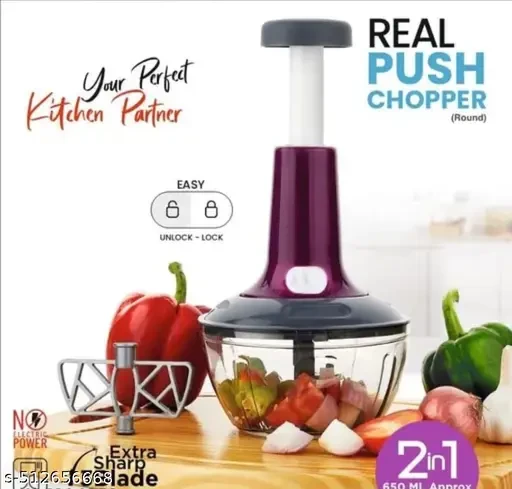 Perfect 650ml Vegetable Chopper With Sharp Blade Vegetable & Fruit Chopper (Pack Of 1)