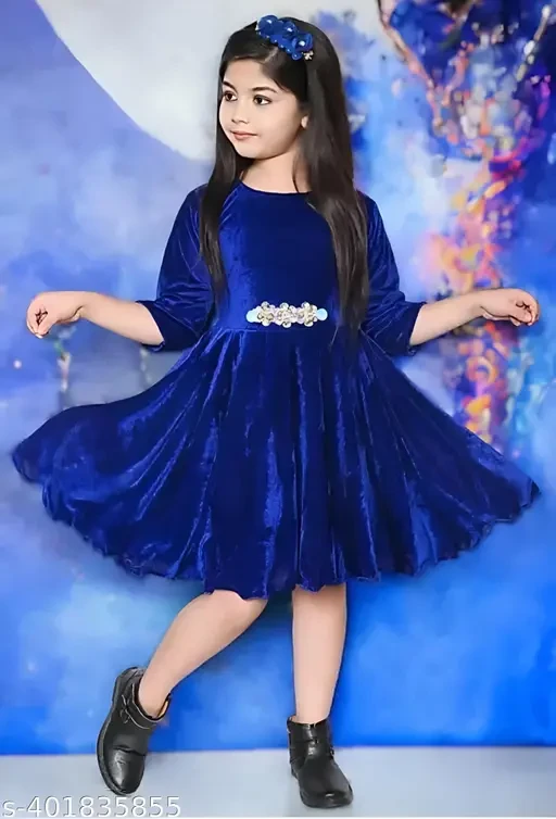 Tinkle Fancy Flowsome Girls Velvet Party Dress 1-2 Years