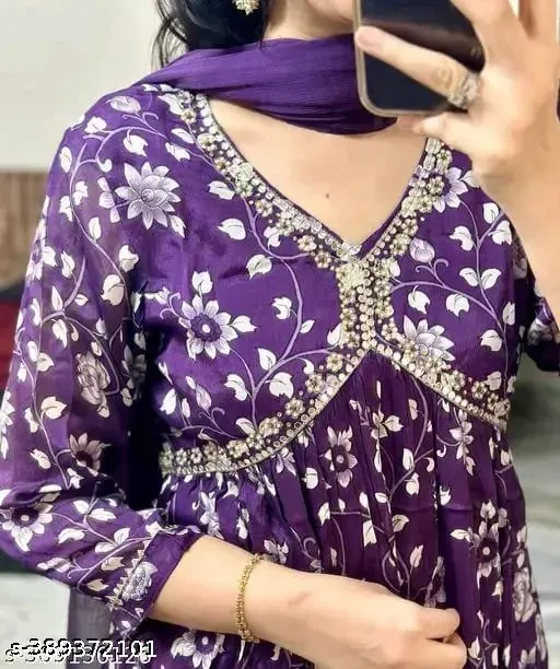 Aliya Purple Alia cut Kurti