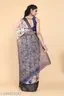 Trendy Zareena [Zarina] Floral tusser Color Saree with Contrast Matching Bright Color Separate Unstitched Blouse Only Under 300.
