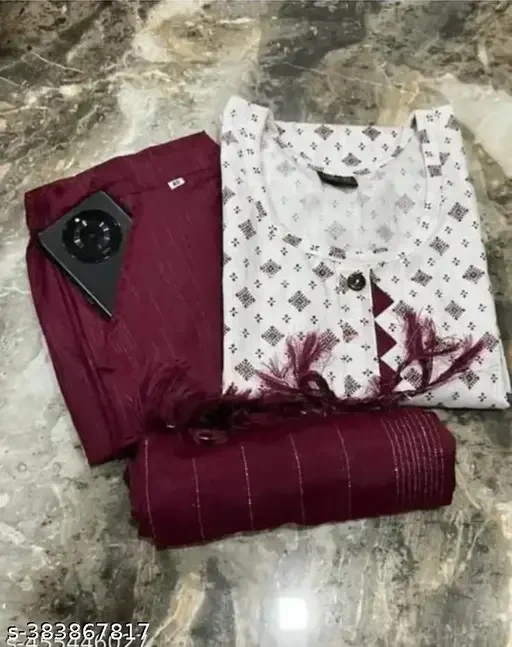 Trendy Women Fashion Kurti Trouser With Dupatta