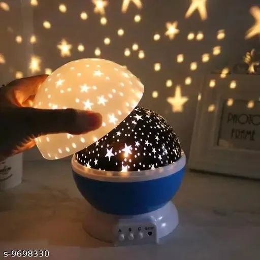 Star Lights Master For Decoration Rotating 360 Degree Moon Night Light Lamp Projector with Multi Colors and USB Cable, Lamp for Kids Room, Night Bulb, Cople Bedroom, Diwali décor, Home decor (Multi Co